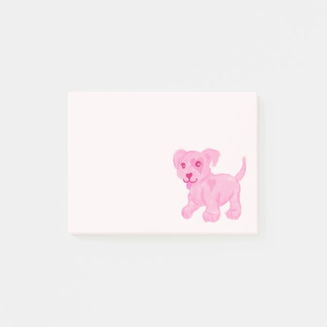 Rosa Puppy Post-it Block (Framsida)