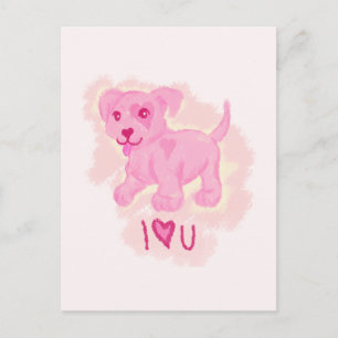 Rosa Puppy Vykort