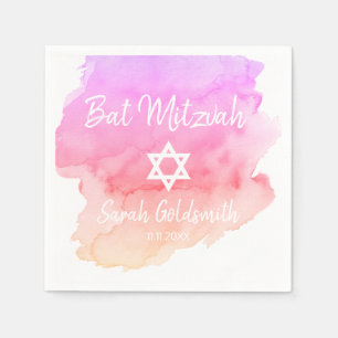 Rosa purpurfärgad bat mitzvah pappersservett