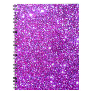 Rosa purpurfärgad Sparkly Glam glitterformgivare Anteckningsbok