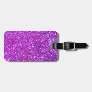 Rosa purpurfärgad Sparkly Glam glitterformgivare Bagagebricka