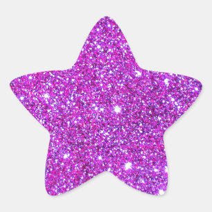 Rosa purpurfärgad Sparkly Glam glitterformgivare Stjärnformat Klistermärke