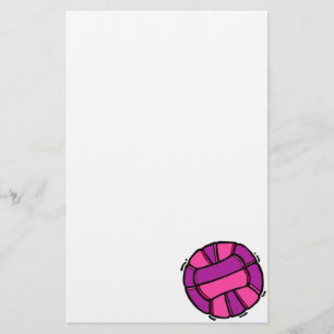Rosa & purpurfärgad volleyboll brevpapper