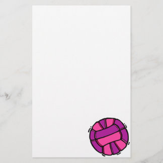 Rosa & purpurfärgad volleyboll brevpapper
