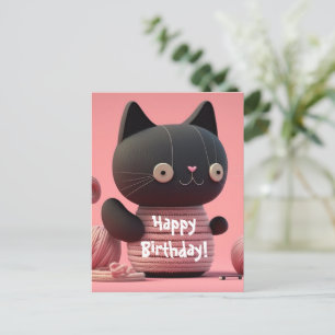 Rosa "Purrfect Birthday Önskemål" Katt Vykort