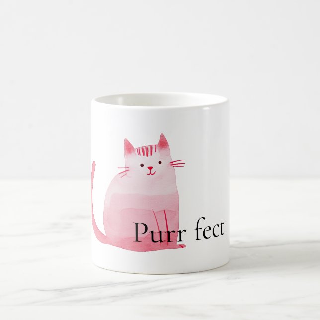 Rosa Purrfect Cat Kaffemugg (Center)