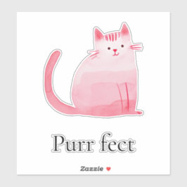 Rosa Purrfect Cat Klistermärken