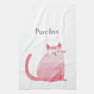 Rosa Purrfect Cat Kökshandduk