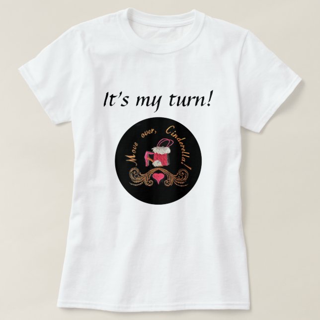 Rosa Purse & Shoes, Flytta över, Cinderella! T Shirt (Design framsida)