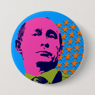 Rosa Putin Pop Art Porträtt Knapp