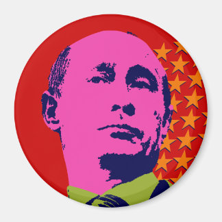 Rosa Putin Pop Art Porträtt Magnet