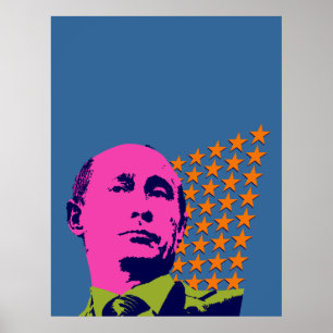 Rosa Putin Pop Art Porträtt Poster