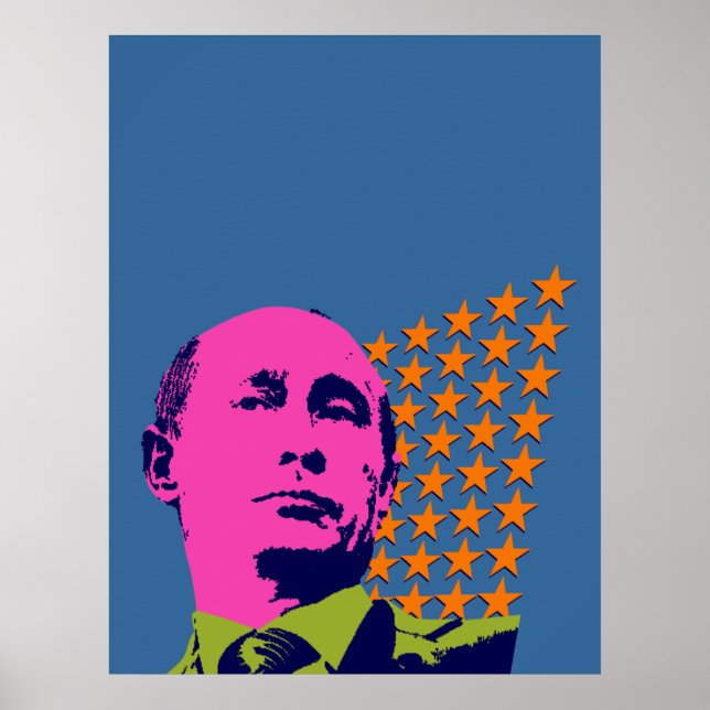 Rosa Putin Pop Art Porträtt Poster (Framsidan)