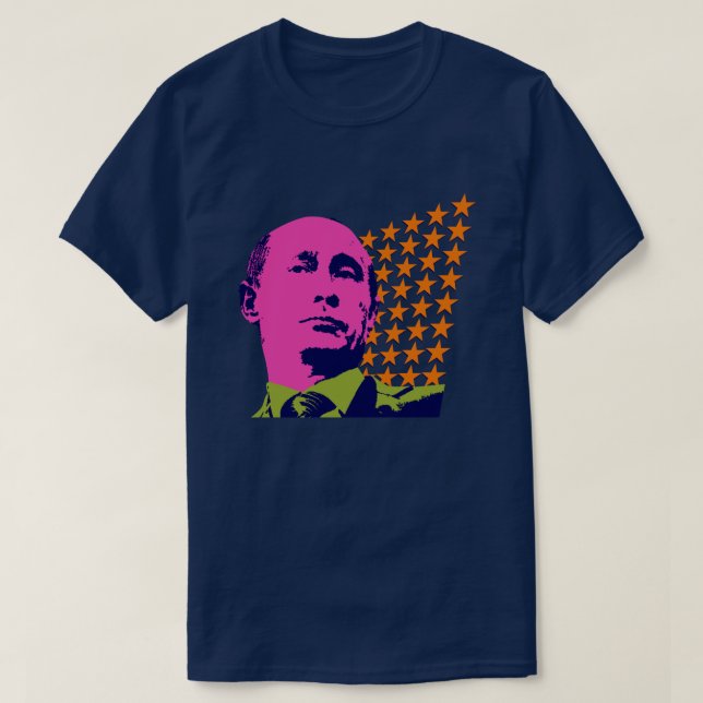 Rosa Putin Pop Art Porträtt T-shirt (Design framsida)