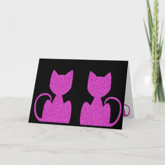 Rosa Puzzated Cat Greeting Card Kort