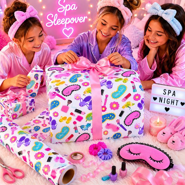 Rosa Pyjamasparty  Presentpapper (Skapare uppladdad)