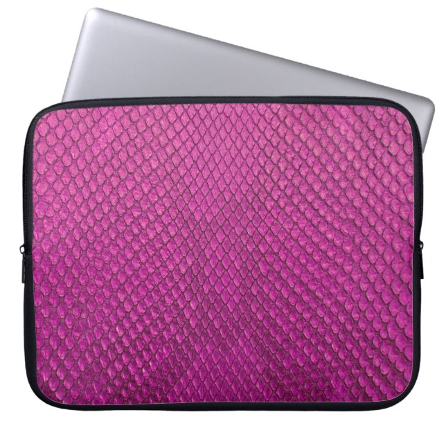 Rosa Python: Snake Skin Struktur. Laptop Fodral (Framsidan)