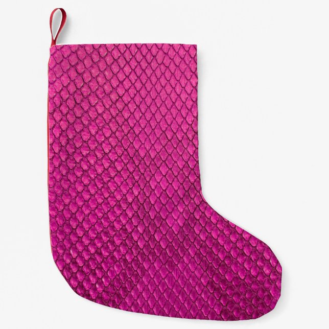 Rosa python snake skin struktur liten julstrumpa (Framsidan)