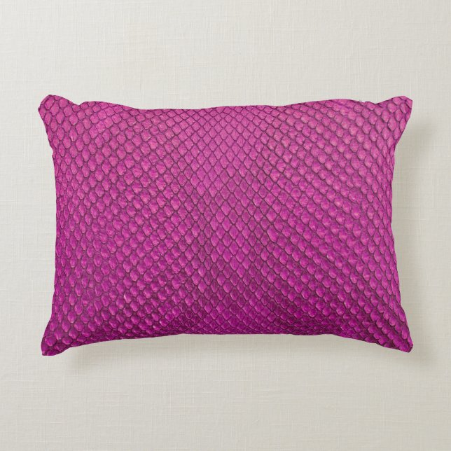 Rosa Python: Snake Skin Struktur. Prydnadskudde (Framsidan)