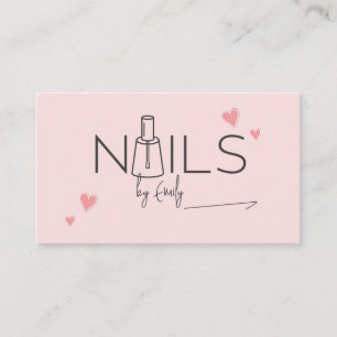 Rosa QR CODE Nail Salon Visitkort