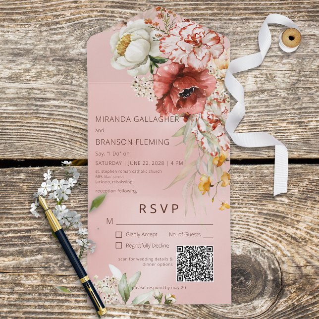 Rosa QR-kod för rosa  och vit modern Blommigt (Skapare uppladdad)