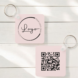 Rosa QR-kod Företagets Logotyp - säljfrämjande åtg Nyckelring