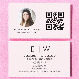  Rosa QR-kod Fotomonogram - minimalistisk Visitkort