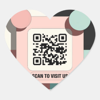 Rosa QR-koddekal Hjärtformat Klistermärke