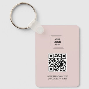 Rosa QR-logotyp Kontakt Dela Minimalistisk Affärsd Nyckelring