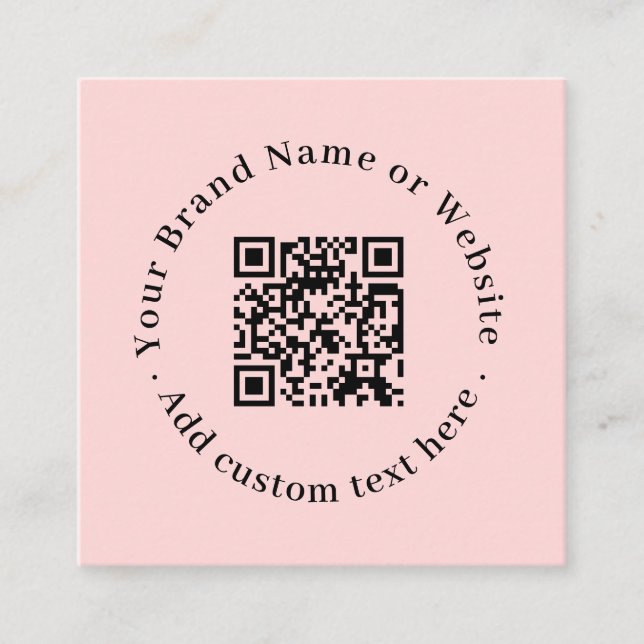 Rosa QR | Modern Professionell Kontaktdesign Fyrkantigt Visitkort (Framsida)