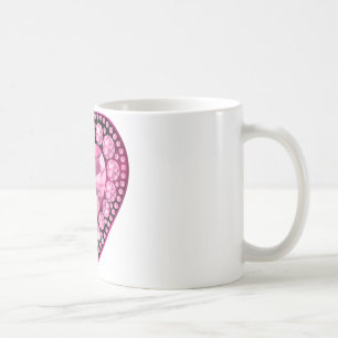 Rosa Quartz Gem Heart Kaffemugg