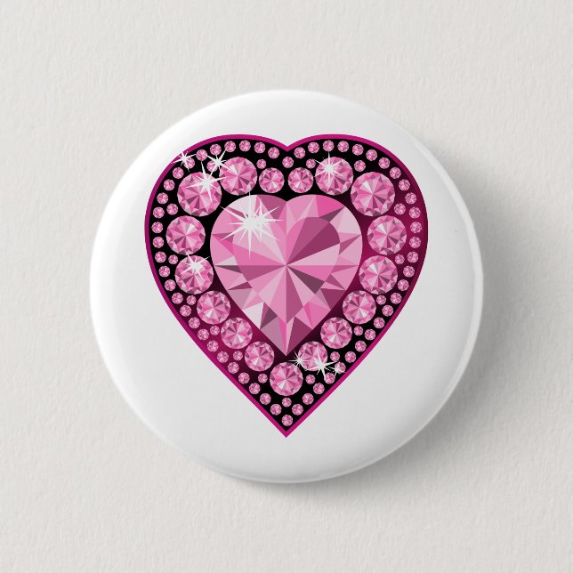Rosa Quartz Gem Heart Knapp (Framsida)