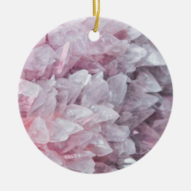 Rosa Quartz Mind Body Spirit Energy Julgransprydnad Keramik (Framsidan)