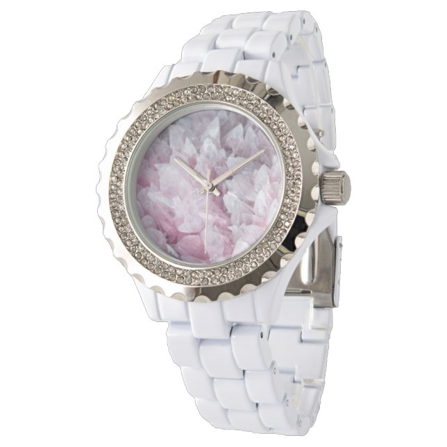 Rosa Quartz Mind Body Spirit Energy Watch Armbandsur (Vinklad)