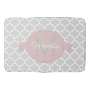 Rosa Quatrefoil Personlig Bath Mat Badrumsmatta