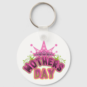 Rosa Queen Krona Mors dag Keychain Nyckelring