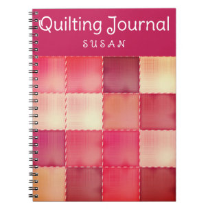 Rosa Quilt Personal Quilting Journal bärbar dator Anteckningsbok