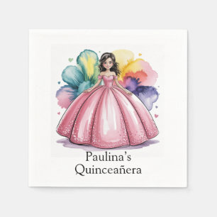 Rosa Quinceañera Boll Gown Art Pappersservett
