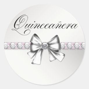 Rosa Quinceanera-dekaler Runt Klistermärke