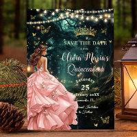  Rosa Quinceañera i skogen