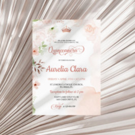 Rosa Quinceanera-inbjudan Inbjudningar