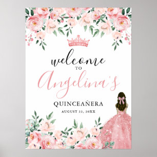 Rosa Quinceanera-partyns välkomstskylt Poster
