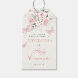  Rosa Quinceanera Presentetikett