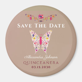 Rosa Quinceañera Spara Datum Magnet