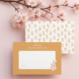 Rosa Rabbit Ballerina Baby Shower Parease Advice Anteckningskort