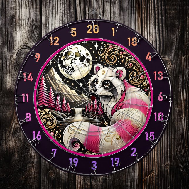 Rosa Raccoon Radiates Elegance and Playfulness Darttavla (Skapare uppladdad)