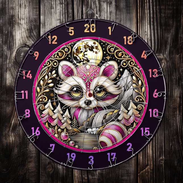 Rosa Raccoon Stands Amidst Golden Serenity Darttavla (Skapare uppladdad)