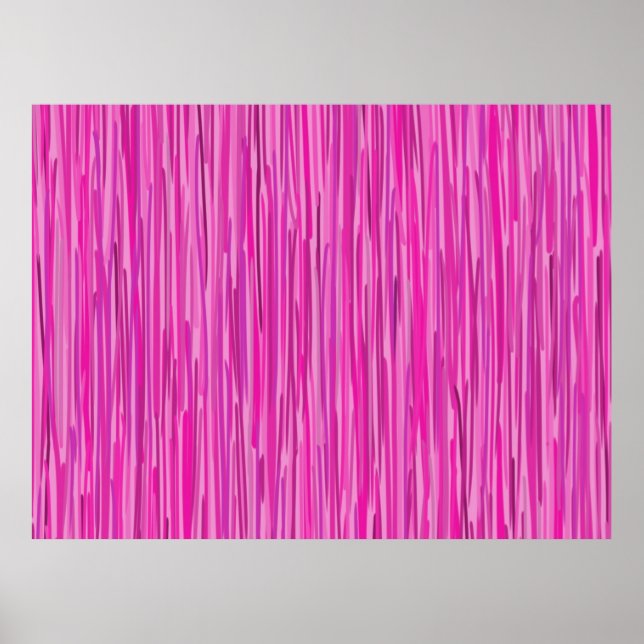 Rosa Rain Lodrät Stripe Art Poster (Framsidan)