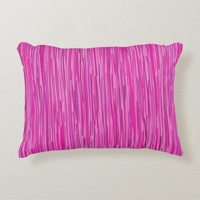 Rosa Rain Lodrät Stripe Art Prydnadskudde (Framsidan)