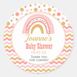 Rosa Rainbow Baby Shower Runt Klistermärke